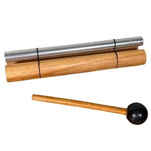 Woodstock Chimes Zenergy Chime Solo Silver Aluminum Rod Wood Base Mallet Music